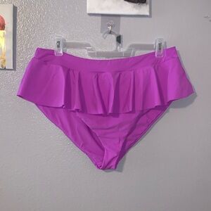 Night Dive purple ruffle layer bikini swim suit bottom